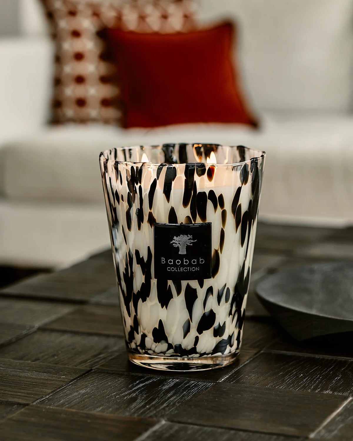 Baobab Candle Pearls Black