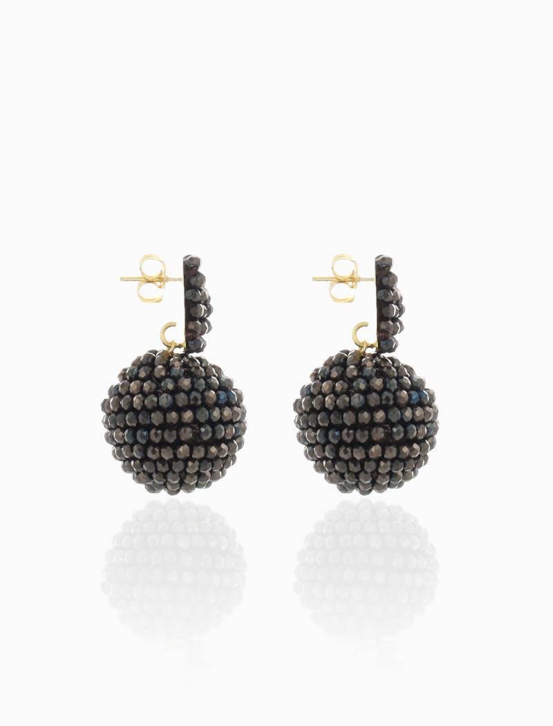 LOTT. Gioielli Double Beaded Earring M - Brown