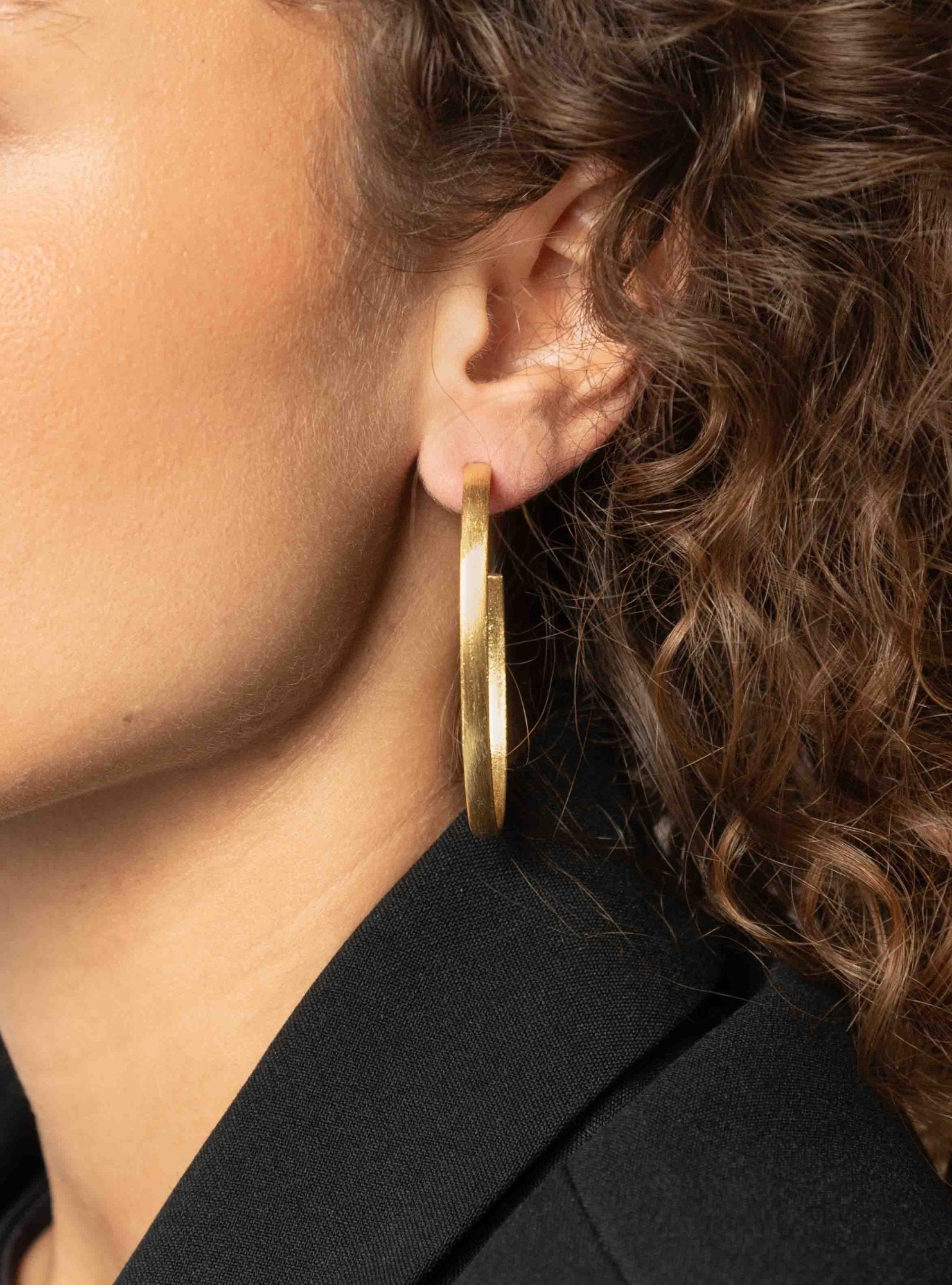 Classic Oorbellen Creole Oval - Brushed Gold