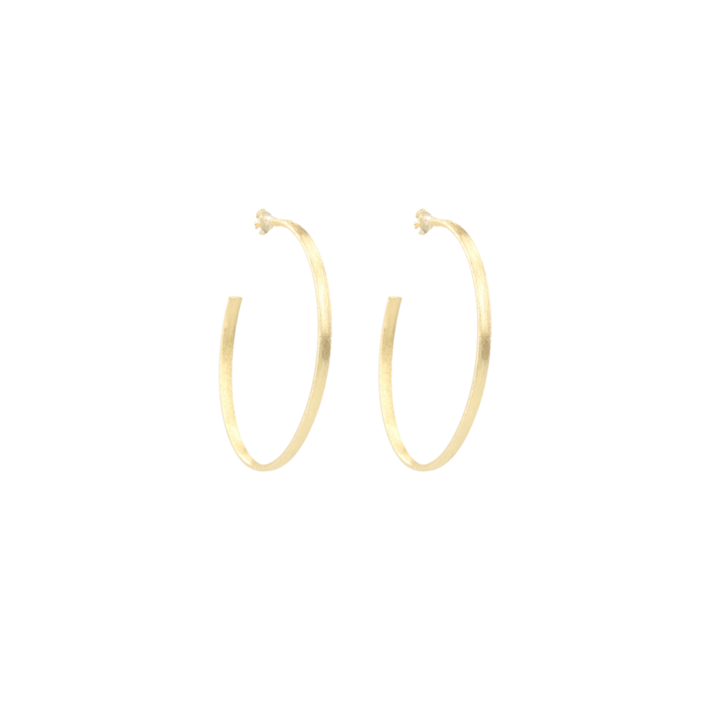 Classic Oorbellen Creole Oval - Brushed Gold