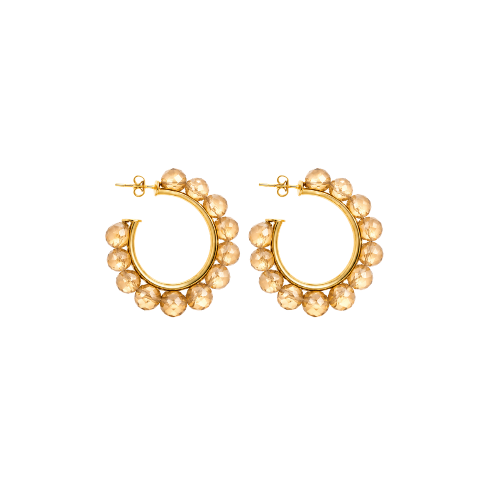 Lott. Gioielli Elysia – Hoop Beaded Oorbellen L – Nude