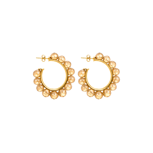 Lott. Gioielli Elysia – Hoop Beaded Oorbellen L – Nude