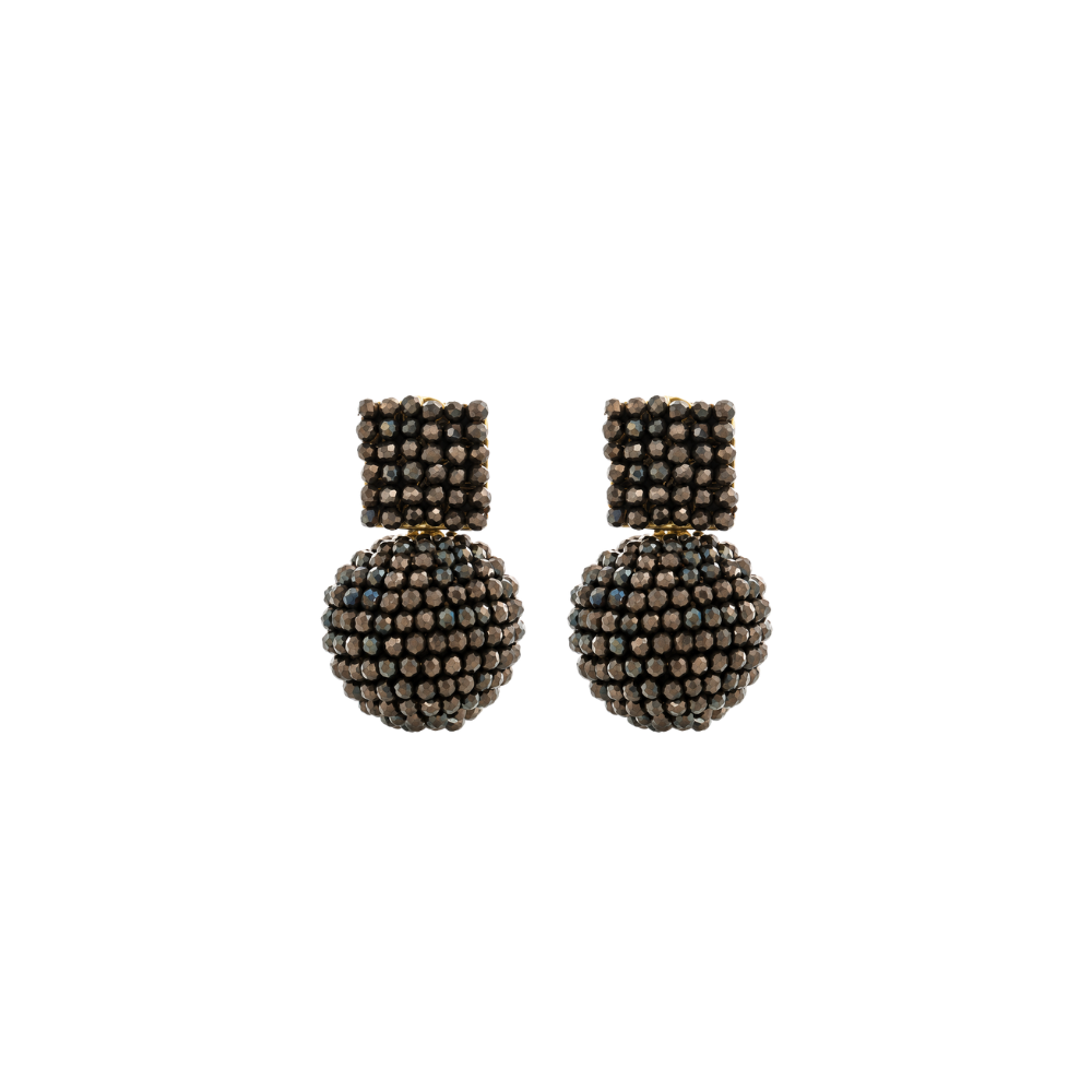 LOTT. Gioielli Double Beaded Earring M - Brown