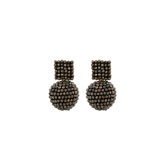 LOTT. Gioielli Double Beaded Earring M - Brown