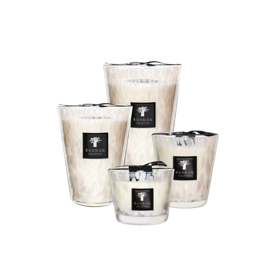 Baobab Candle Pearls White