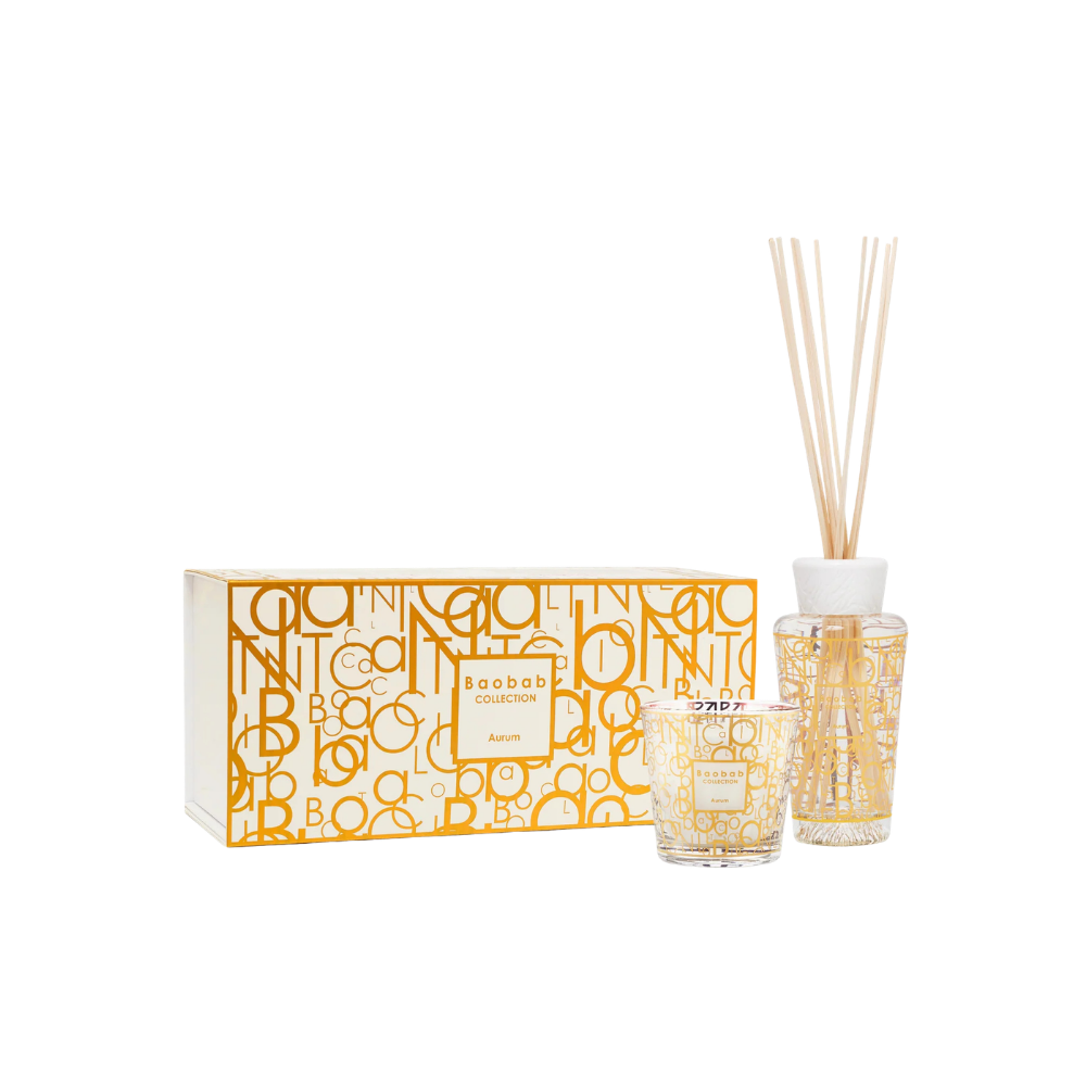 Baobab Gift Box Candle + Diffuser Aurum