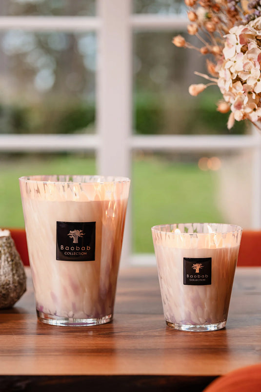 Baobab Candle Pearls White