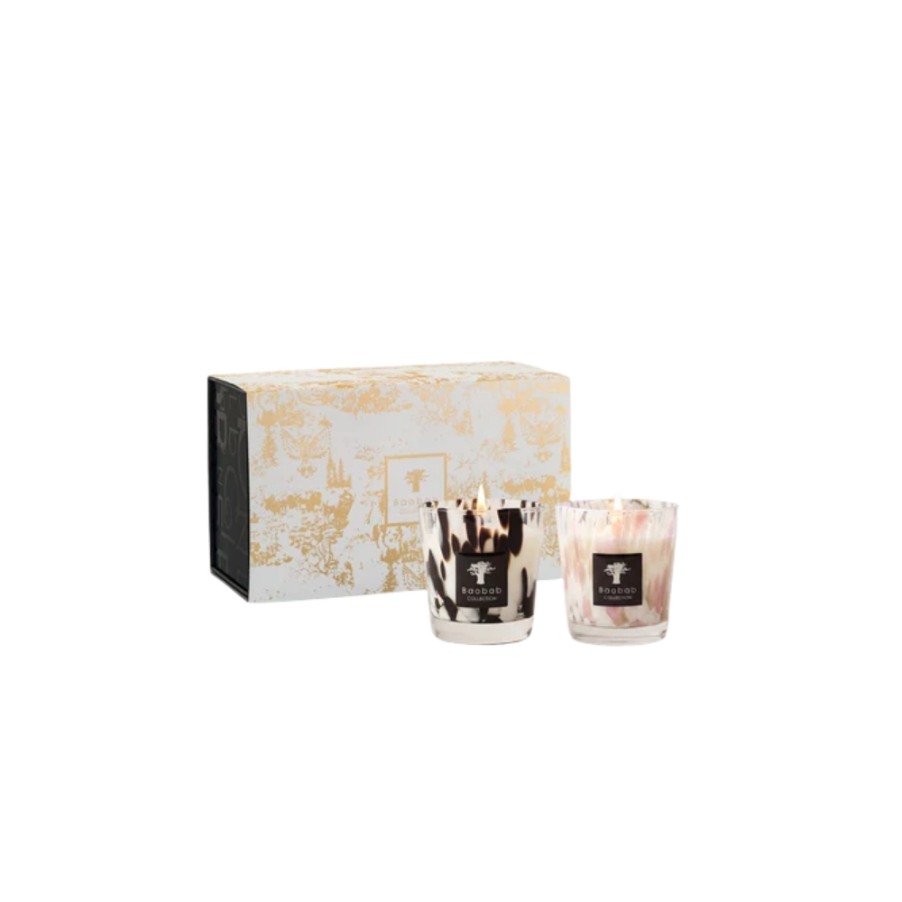 Baobab Duo Candles Pearls Max08 Black-White