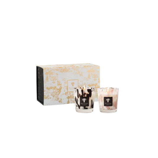 Baobab Black & White Pearls Kaarsen Duo MAX08