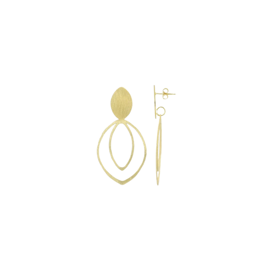 Lott Gioielli Earring Double Drop S - Brushed Gold