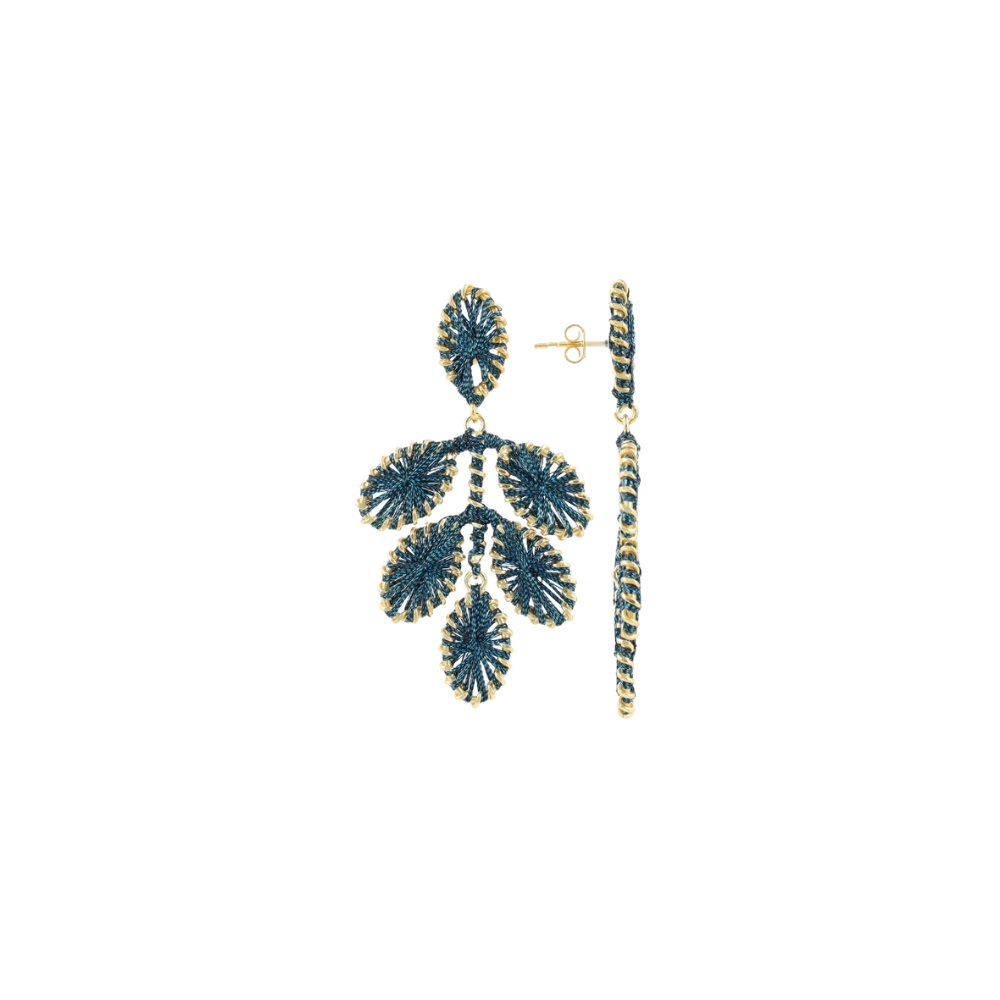 LOTT. Gioielli Flower Leafs M Teal blue