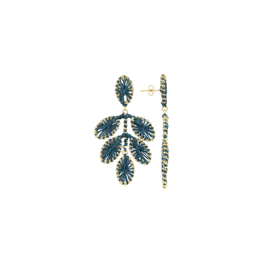 LOTT. Gioielli Flower Leafs M Teal blue