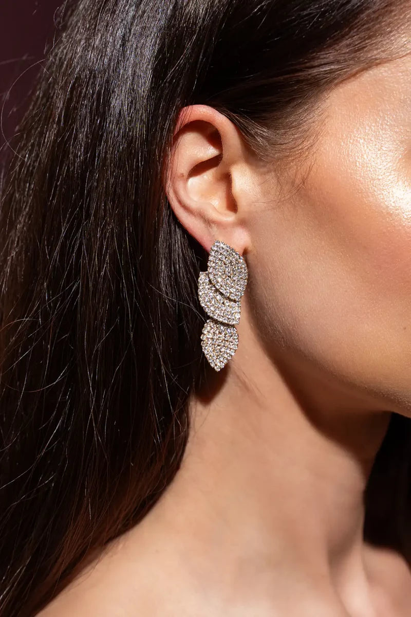 Lott Gioielli Earring Triple Leaf - Gold