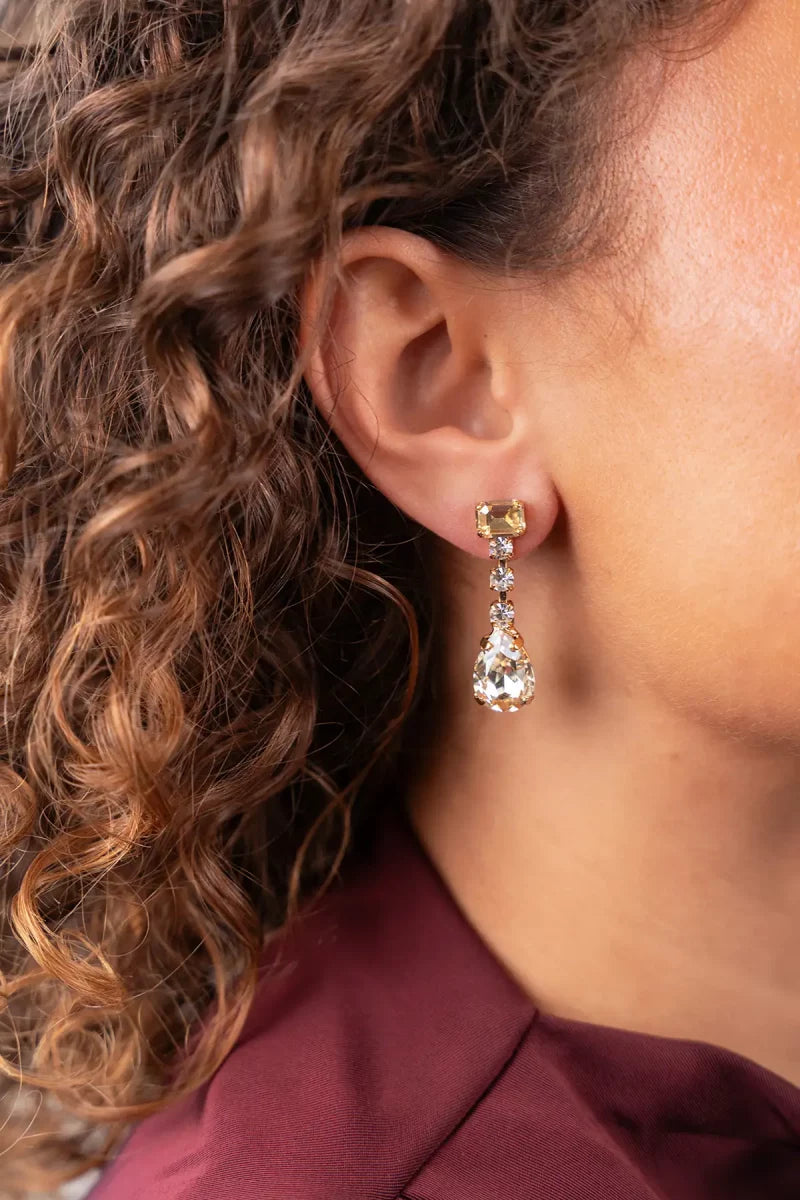 Lott Gioielli Earring String Teardrop S Crystal- Shadow