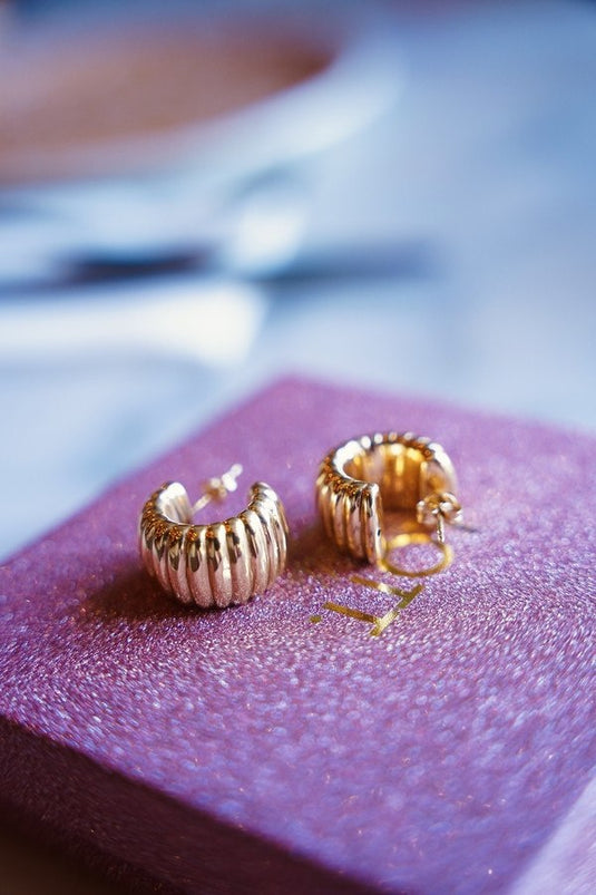 Lott Gioielli Earring Creole Bumps L - Gold