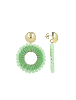 Lott Gioielli Open Circle Double Beads Lime